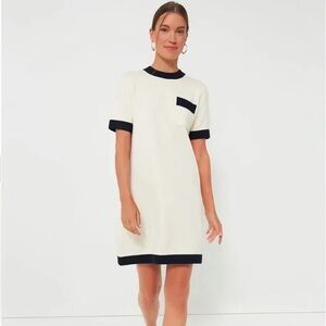Tuckernuck Merritt Knit Dress Cream and Navy Sweater Dress